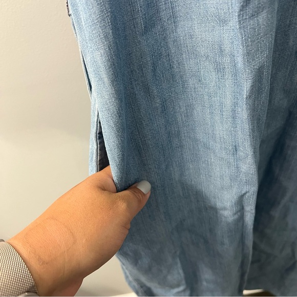 Gap Blue Short Sleeve Chambray Midi Cotton Dress with Belt Size Small - Picture 7 of 10